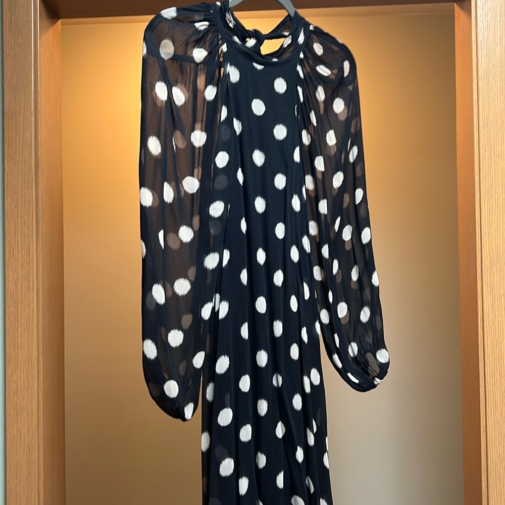 Maeve blue polka dot dress